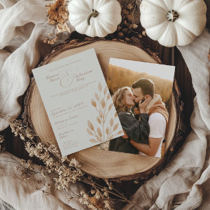 Invitación Elegante Boda de Fall de Marfil y Terracota