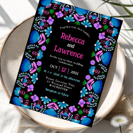 Invitación Elegante boda de fiesta azul