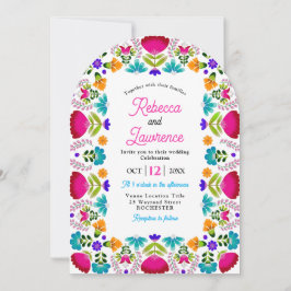 Invitación Elegante boda de fiesta blanca arqueada