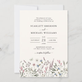 Invitación Elegante Boda de Flor Silvestre