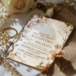 Invitación Elegante Boda de Flor Silvestre