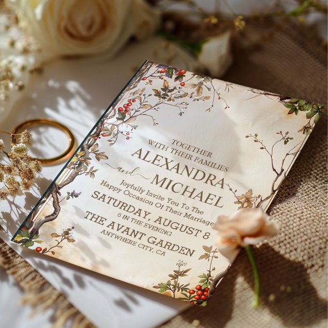 Invitación Elegante Boda de Flor Silvestre (Subido por el creador)