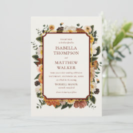 Invitación Elegante Boda de Flor Silvestre Acuarela Boho