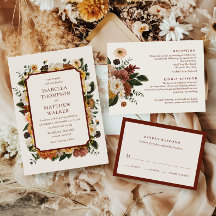 Elegante Boda de Flor Silvestre Acuarela Boho