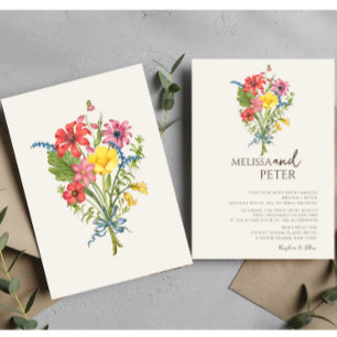 Invitación Elegante Boda de Flor Silvestre Boho Floral