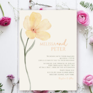 Invitación Elegante Boda de Flor Silvestre Boho Floral