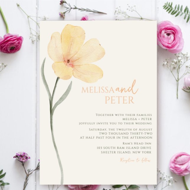 Invitación Elegante Boda de Flor Silvestre Boho Floral (Subido por el creador)