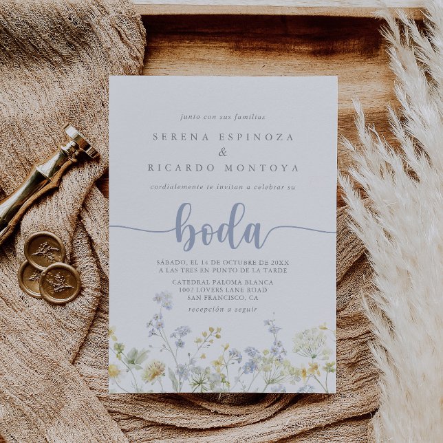 Invitación Elegante Boda de Flor Silvestre Colorida (Subido por el creador)