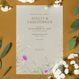 Invitación Elegante Boda de Flor Silvestre Moderna