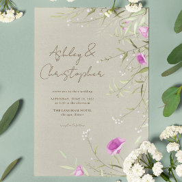 Invitación Elegante Boda de Flor Silvestre Moderna