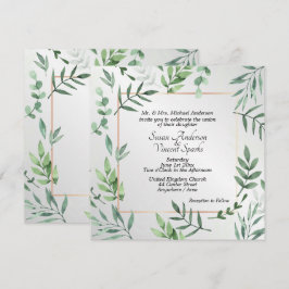Invitación Elegante Boda de Flora y Fauna