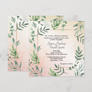 Invitación Elegante Boda de Flora y Fauna