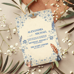 Invitación Elegante Boda de Floral Periwinkle