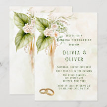 Elegante Boda de Florales Tropical Verde Oliva