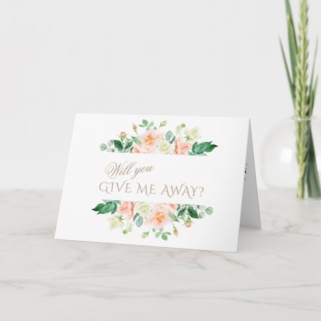 Invitación Elegante Boda de flores blancas de Rubor rosa (Anverso)