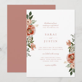 Invitación Elegante Boda de flores botánicas de otoño