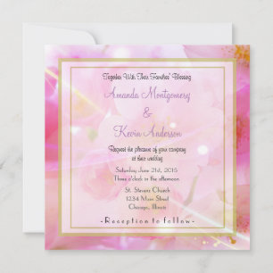 Invitación Elegante Boda de flores de cerezo rosa pastel