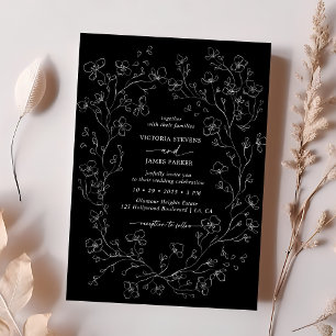 Invitación Elegante Boda de flores de flores de flores de col