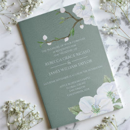 Invitación Elegante Boda de flores de manzana blanca