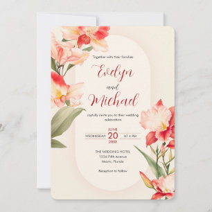 Invitación Elegante Boda de flores de orquídeas de la camaril