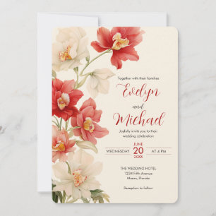 Invitación Elegante Boda de flores de orquídeas de la camaril