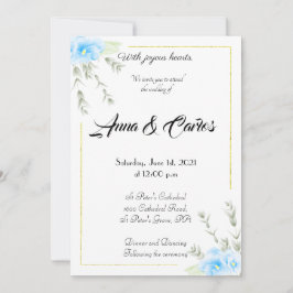 Invitación Elegante boda de flores de Pansy Azul Invitado
