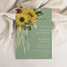 Invitación Elegante Boda de Flores Florales Verdes