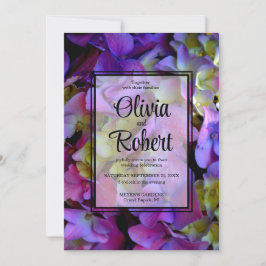 Invitación Elegante Boda de flores Magenta Purple Hydrangea