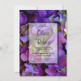 Invitación Elegante Boda de flores Magenta Purple Hydrangea
