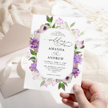 Elegante Boda de Flores Púrpura Lilac