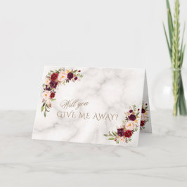 Invitación Elegante Boda de flores rosadas de Rubor en Borgoñ