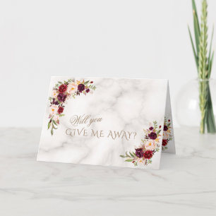 Invitación Elegante Boda de flores rosadas de Rubor en Borgoñ