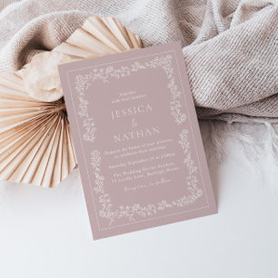 Invitación Elegante Boda de flores rosadas y blancas