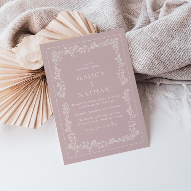 Invitación Elegante Boda de flores rosadas y blancas (Subido por el creador)