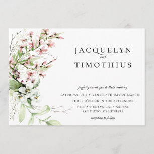 Invitación Elegante Boda de Flores Silvestres