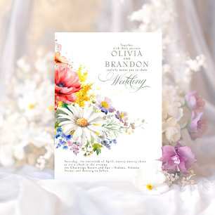 Invitación Elegante Boda de Flores Silvestres