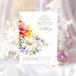 Invitación Elegante Boda de Flores Silvestres