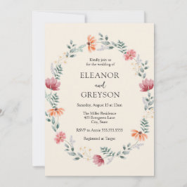 Invitación Elegante boda de flores silvestres acuáticas