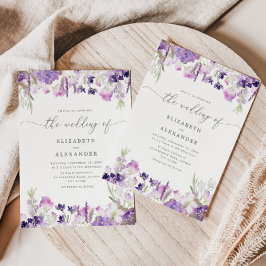 Invitación Elegante boda de flores silvestres de lavanda