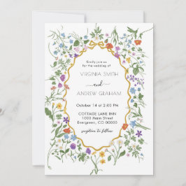 Invitación Elegante Boda de flores silvestres de primavera co