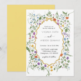 Invitación Elegante Boda de flores silvestres de primavera co