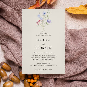 Invitación Elegante Boda de flores silvestres de primavera co