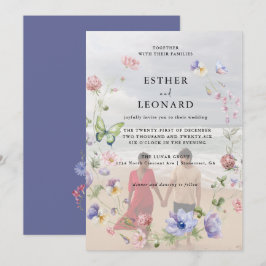 Invitación Elegante Boda de flores silvestres de primavera co