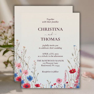 Invitación Elegante Boda de flores silvestres del Boho de col