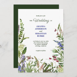 Invitación Elegante Boda de Flores Silvestres en el Jardín Fl