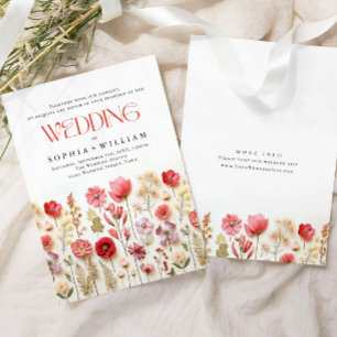 Invitación Elegante Boda de Flores Silvestres Pastel Pink Boh