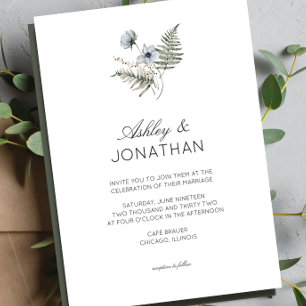 Invitación Elegante Boda de flores silvestres rusticas modern