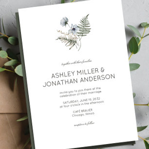 Invitación Elegante Boda de flores silvestres rusticas modern