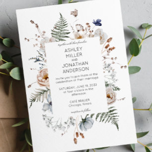 Invitación Elegante Boda de flores silvestres rusticas modern
