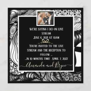 Invitación Elegante boda de flujo en vivo
